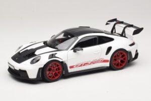 Porsche 911 992 GT3 RS Weissach Package Wit Pyro Red Norev 1:18 187373 Metaal