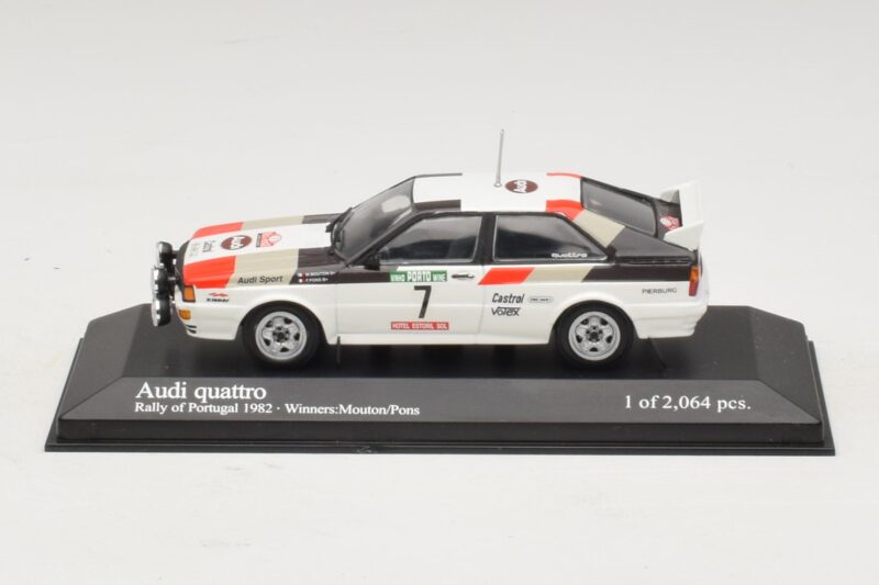 Audi Quattro #7 M. Mouton / F. Pons Pikes Peak International Hill Climb 1984 Minichamps 1:43 Audi Quattro #7 M. Mouton / F. Pons Pikes Peak International Hill Climb 1984 Minichamps 1:43 AUDI014 Metaal