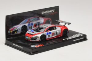 Audi R8 LMS GT3 #99 F. Biela / M. Fassler Phoenix Racing 24 Hours of Nurburgring 2010 Minichamps 1:43 437101999 Metaal — afbeelding 2 van 5