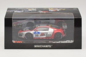 Audi R8 LMS GT3 #99 F. Biela / M. Fassler Phoenix Racing 24 Hours of Nurburgring 2010 Minichamps 1:43 437101999 Metaal — afbeelding 5 van 5