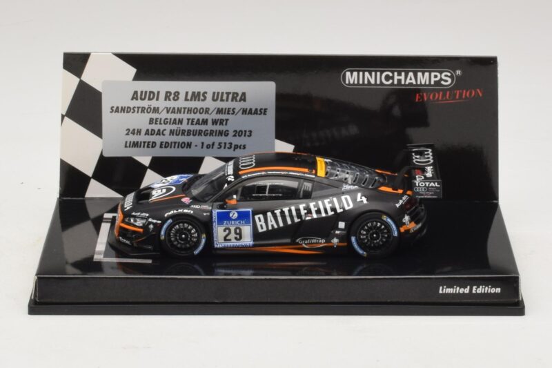 Audi R8 LMS Ultra #29 Team WRT Sandstorm L. Vanthoor 24 Hours of Nurburgring 2013 Minichamps 1:43 437130129 Metaal