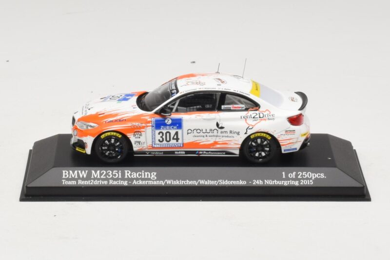 BMW M235i Team Rent2drive #304 Ackermann / Wishkirchen 24 Hours of Nurburgring 2015 Minichamps 1:43 437152504 Metaal