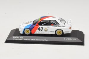 BMW M3 E30 M-Team Linder #47 Vogt / Herger Winners ETC Zolder 1987 Minichamps 1:43 430872047 Metaal