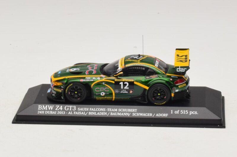 BMW Z4 GT3 Saudi Falcons #12 Al Faisal / Binladen 24 Hours of Dubai 2013 Minichamps 1:43 437132412 Metaal