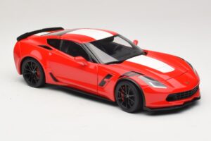 Chevrolet Corvette C7 Grand Sport Rood met Witte Strepen AUTOart 1:18 71274 Composiet — afbeelding 6 van 8