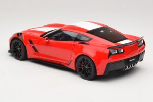 Chevrolet Corvette C7 Grand Sport Rood met Witte Strepen AUTOart 1:18 71274 Composiet — afbeelding 7 van 8