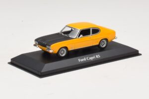 Ford Capri Mk1 RS Geel met Zwarte Motorkap Maxichamps 1:43 940085800 Metaal — afbeelding 2 van 4
