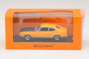 Ford Capri Mk1 RS Geel met Zwarte Motorkap Maxichamps 1:43 940085800 Metaal — afbeelding 4 van 4