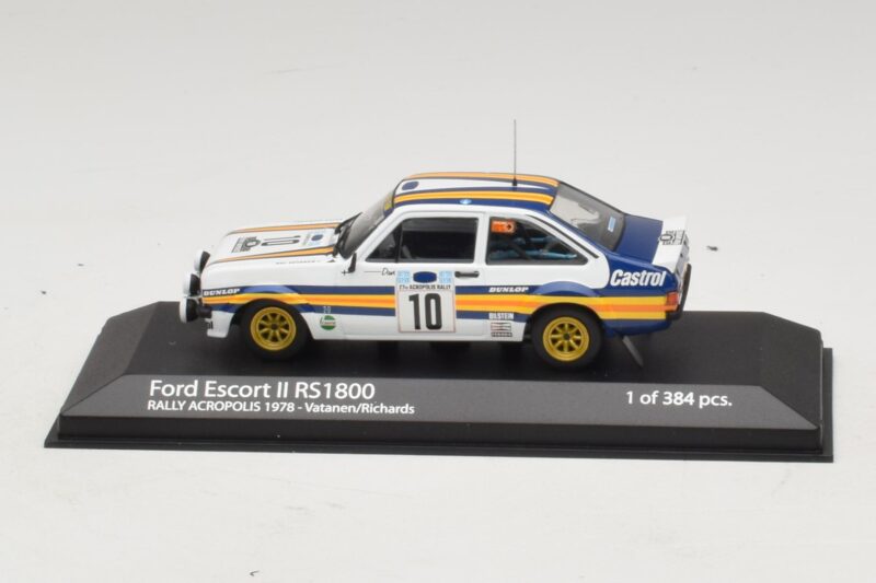 Ford Escort Mk2 RS1800 #10 A. Vatanen / D. Richards Rally Acropolis 1978 Minichamps 1:43 Ford Escort Mk2 RS1800 #10 A. Vatanen / D. Richards Rally Acropolis 1978 Minichamps 1:43 400808410 Metaal