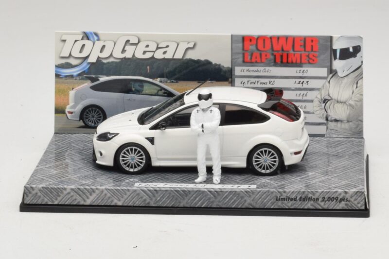 Ford Focus RS Mk2 Top Gear Wit Met Figuur Minichamps 1:43 519438810 Metaal