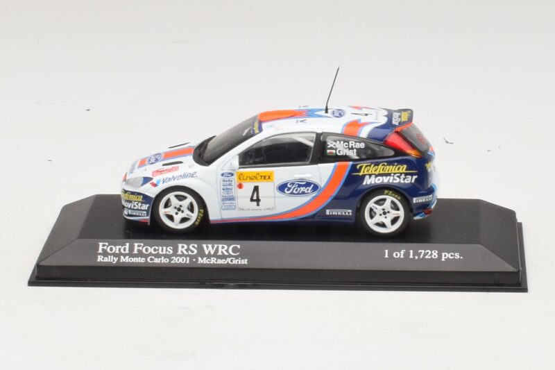 Ford Focus RS WRC #4 C. McRae / N. Grist Rally Monte Carlo 2001 Minichamps 1:43 430018904 Metaal
