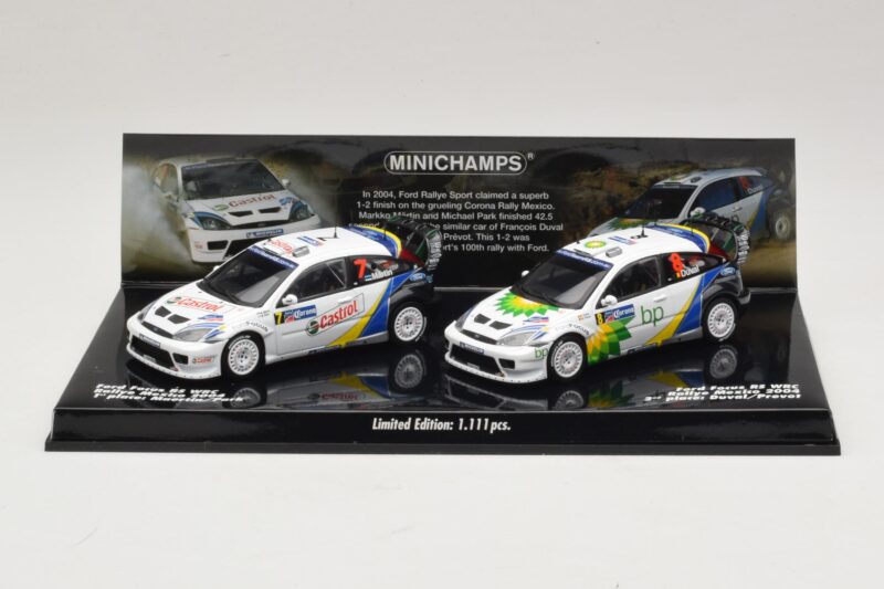 Ford Focus RS WRC Rally Mexico 2004 Set Minichamps 1:43 402048376 Metaal