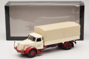 Henschel HS 140 Platte Vrachtwagen Wit Rood Minichamps 1:43 439171020 Metaal — afbeelding 6 van 6