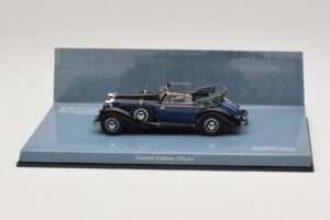 Horch 853 A Sport Cabriolet Zwart Blauw Minichamps 1:43 436012036 Metaal