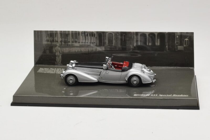 Horch 855 Special Roadster Zilver Zwart Minichamps 1:43 436014204 Metaal