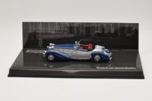 Horch 855 Special Roadster Zilver Blauw Minichamps 1:43 436014202 Metaal