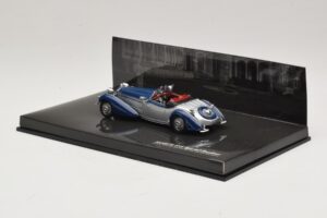 Horch 855 Special Roadster Zilverblauw Zonder Buitendoos Minichamps 1:43 436014202-O1 Metaal — afbeelding 3 van 4