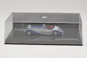Horch 855 Special Roadster Zilverblauw Zonder Buitendoos Minichamps 1:43 436014202-O1 Metaal — afbeelding 4 van 4