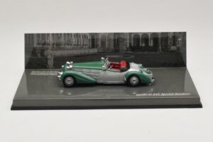 Horch 855 Special Roadster Zilver Groen Minichamps 1:43 436014205 Metaal