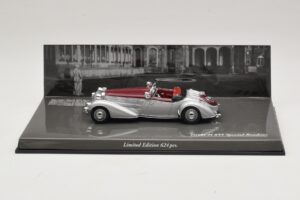 Horch 855 Spezial Roadster Zilver Rood Minichamps 1:43 436014206 Metaal