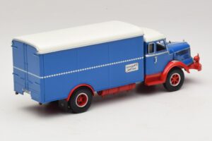 Krupp Titan Gesloten Vrachtwagen Blauw Rood Minichamps 1:43 439069040 Metaal — afbeelding 2 van 6