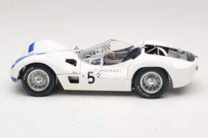 Maserati Tipo 61 #5 S. Moss / D. Gurney Camoradi ADAC 1000km Nurburgring Winner 1960 Minichamps 1:18 100601205 Metaal — afbeelding 4 van 8