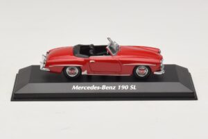 Mercedes 190 SL Rood Maxichamps 1:43 940033131-O Metaal