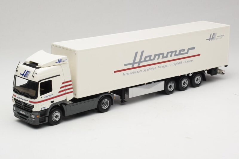 Mercedes Actros 1844LS Koffersattelzug Hammer Aachen Minichamps 1:43 499039105 Metaal