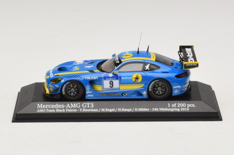 Mercedes AMG GT3 Black Falcon #9 Y. Buurman / M. Engel 24 Hours of Nurburgring 2016 Minichamps 1:43 437163009 Metaal