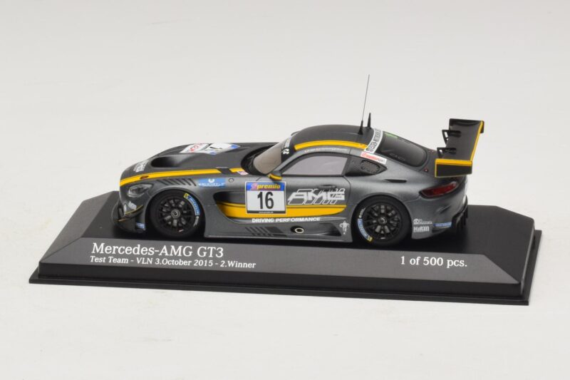 Mercedes AMG GT3 Test Team #16 VLN Winner 3 October 2015 Minichamps 1:43 Mercedes AMG GT3 Test Team #16 VLN Winner 3 October 2015 Minichamps 1:43 437163016 Metaal