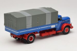 Mercedes L 315 Platformwagen Blauw Rood Minichamps 1:43 439034420 Metaal — afbeelding 2 van 6