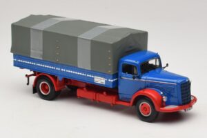 Mercedes L 315 Platformwagen Blauw Rood Minichamps 1:43 439034420 Metaal — afbeelding 4 van 6