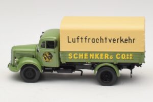Mercedes L 3500 Platte Vrachtwagen Schenker Minichamps 1:43 439350028 Metaal — afbeelding 3 van 6