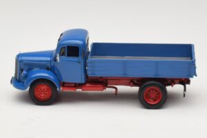 Mercedes L 3500 Kipwagen Blauw Rood Minichamps 1:43 439350004 Metaal — afbeelding 3 van 6