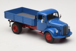 Mercedes L 3500 Kipwagen Blauw Rood Minichamps 1:43 439350004 Metaal — afbeelding 4 van 6