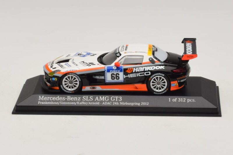 Mercedes SLS AMG GT3 #66 Hankook C. Frankenhout / Simonsen 24 Hours of Nurburgring 2012 Minichamps 1:43 Mercedes SLS AMG GT3 #66 Hankook C. Frankenhout / Simonsen 24 Hours of Nurburgring 2012 Minichamps 1:43 437123266 Metaal