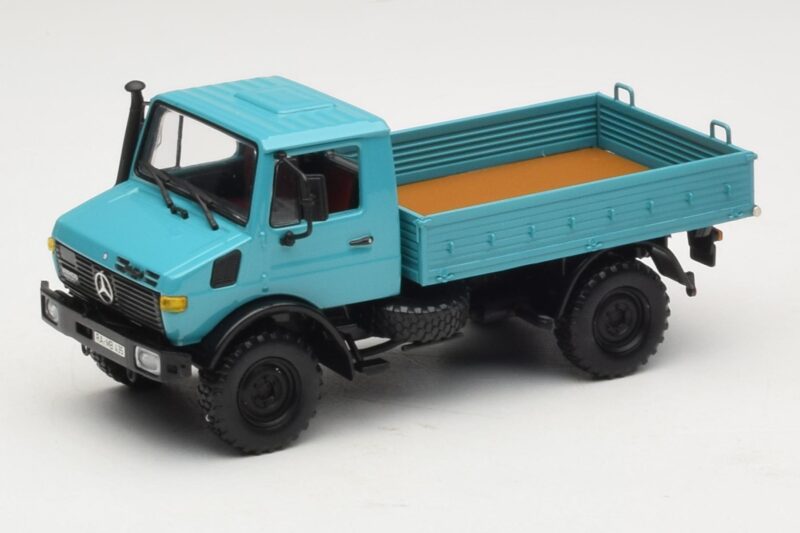 Mercedes Unimog 1300 L Platformwagen Blauw Minichamps 1:43 439033020 Metaal