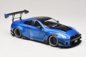 Nissan GT-R R35 Liberty Walk Work T2 Blauw Metallic Solido 1:18 S1805801 Metaal — afbeelding 4 van 6
