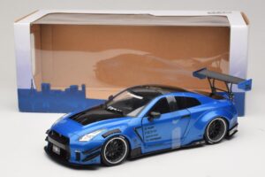 Nissan GT-R R35 Liberty Walk Work T2 Blauw Metallic Solido 1:18 S1805801 Metaal — afbeelding 6 van 6
