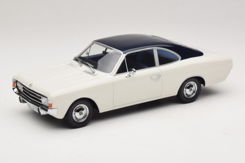 Opel Rekord C Coupé Wit Blauw Minichamps 1:18 107047021 Hars