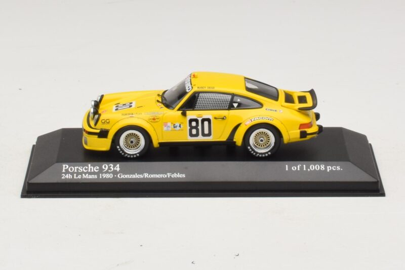 Porsche 911 934 #80 Gonzalez / Romero 24 Hours of Le Mans 1980 Minichamps 1:43 400806480 Metaal