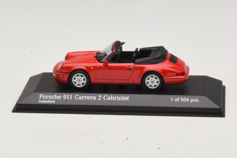 Porsche 911 964 Carrera 2 Cabriolet Rood Minichamps 1:43 Porsche 911 964 Carrera 2 Cabriolet Rood Minichamps 1:43 430067330 Metaal