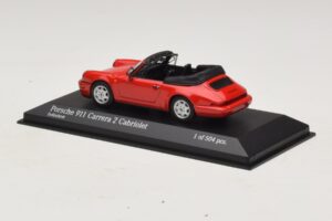 Porsche 911 964 Carrera 2 Cabriolet Rood Minichamps 1:43 430067330 Metaal — afbeelding 3 van 4