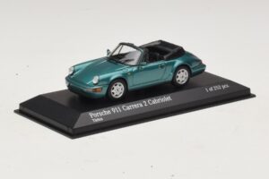 Porsche 911 964 Carrera 2 Cabriolet Turkoois Minichamps 1:43 430067332 Metaal — afbeelding 2 van 4