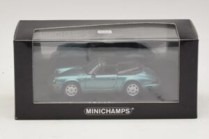 Porsche 911 964 Carrera 2 Cabriolet Turkoois Minichamps 1:43 430067332 Metaal — afbeelding 4 van 4