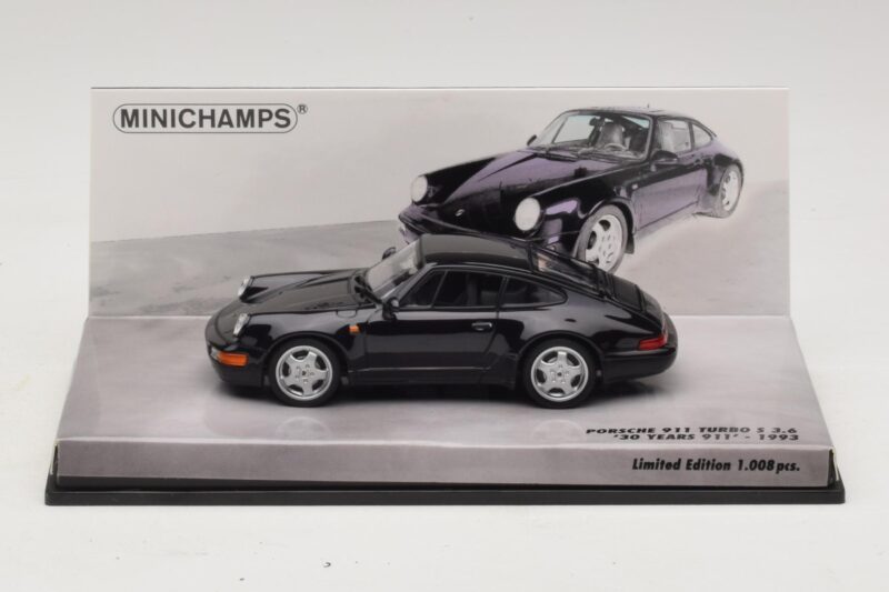 Porsche 911 964 Turbo S 3.6 30-Jarig Jubileum Zwart Minichamps 1:43 436069171 Metaal