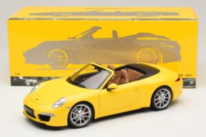 Porsche 911 991 Carrera S Cabriolet Geel Minichamps 1:18 100061031 Metaal — afbeelding 8 van 8