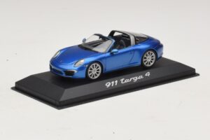 Porsche 911 991 Targa Blauw Metallic Minichamps 1:43 WAP0200350E Metaal — afbeelding 2 van 4