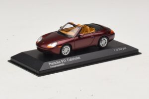 Porsche 911 996 Cabriolet Rood Metallic Minichamps 1:43 400061092 Metaal — afbeelding 2 van 4