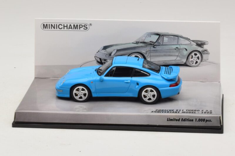 Porsche 911 996 Turbo S 3.6 Jubileumeditie Blauw Minichamps 1:43 436069270 Metaal